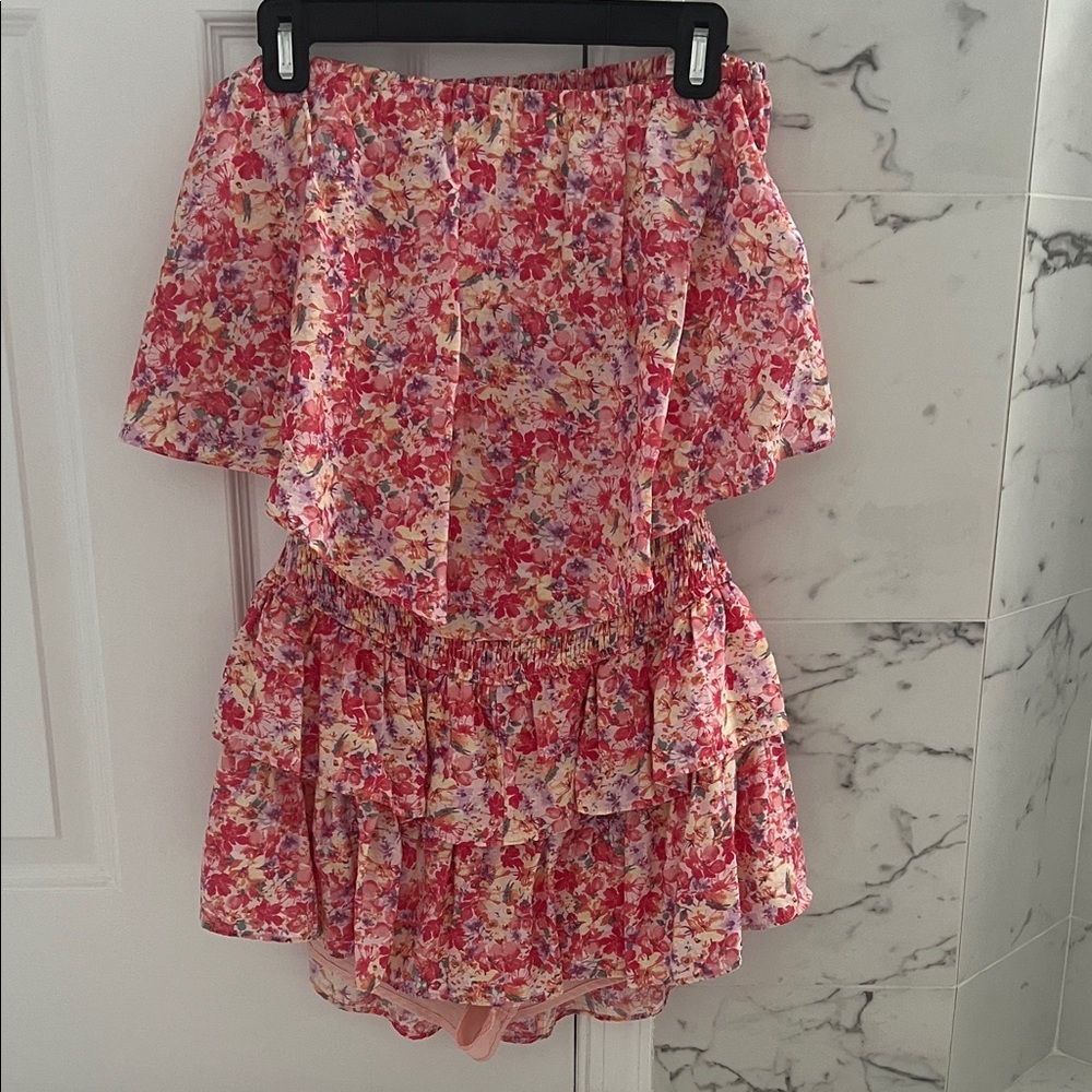 Strapless Floral Dress “Mustard Seed”